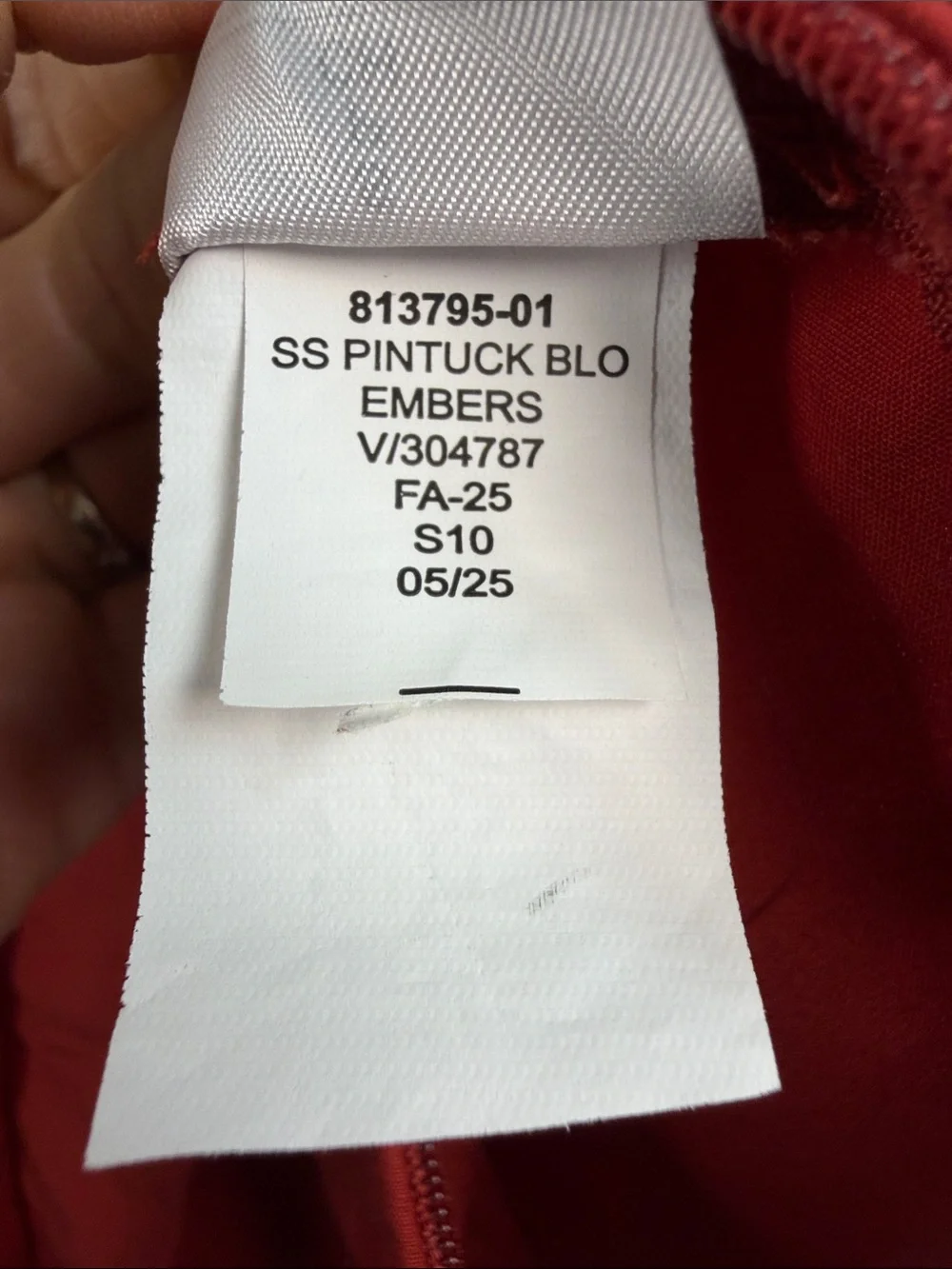 Banana Republic Puff Sleeve Pintuck Poplin Blouse sz Small Burnt Orange Red Fall